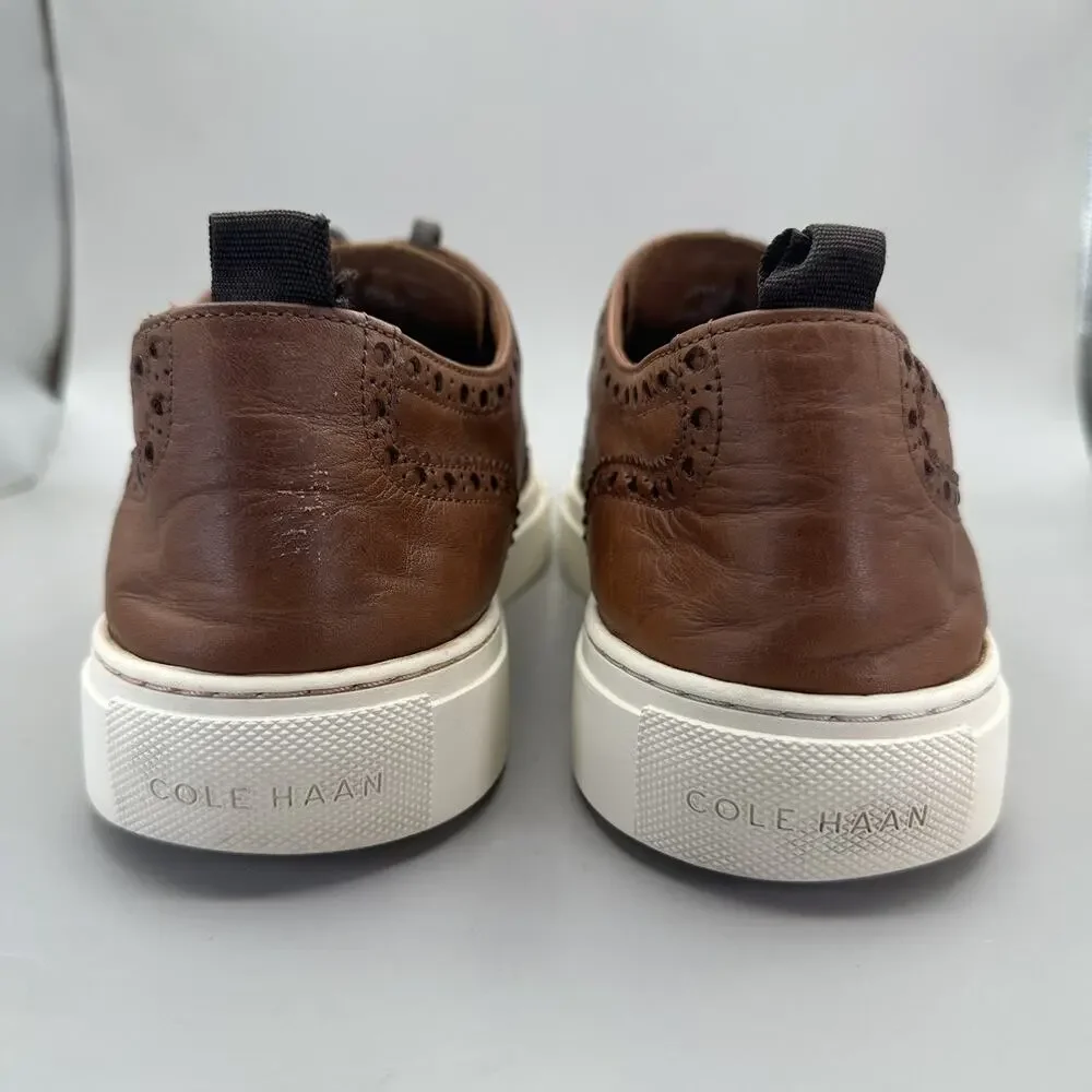 Cole Haan Grand Winslow Shoes Mens Size 13 Brown Leather Wingtip Sneakers C35600
